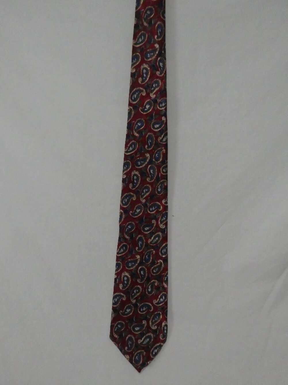Vintage CHRISTOPHER HAYES Made In The USA Polyester Red Blue Paisley Men's Tie